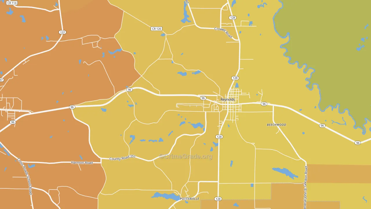 31076, GA Map of Theft Rates