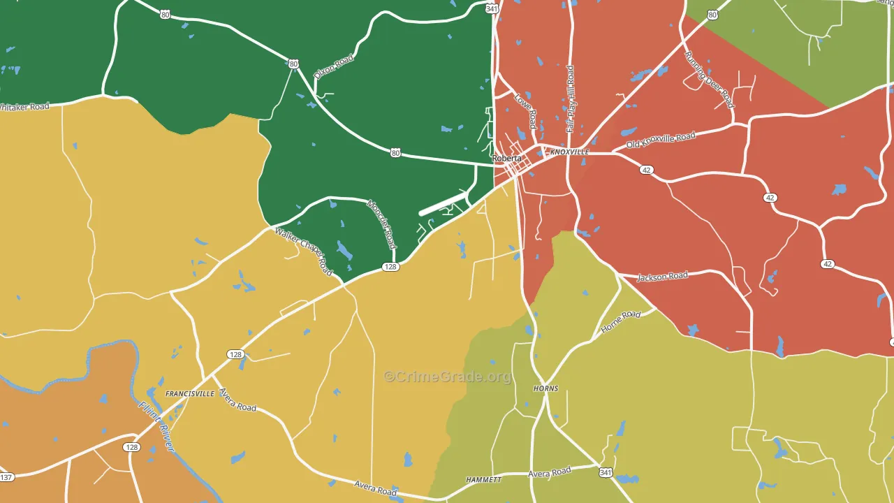 31078, GA Map of Theft Rates