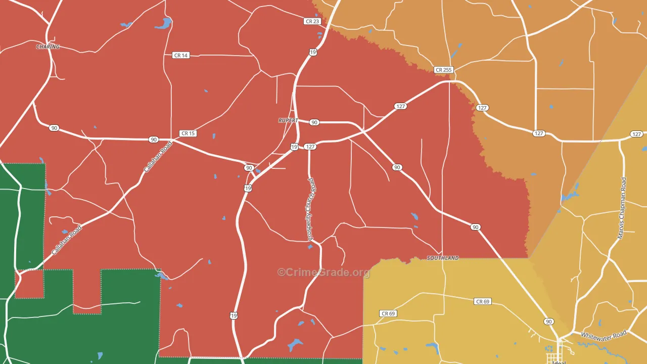 31081, GA Map of Theft Rates