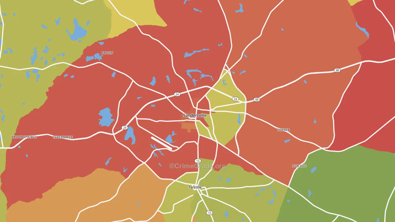 31082, GA Map of Theft Rates