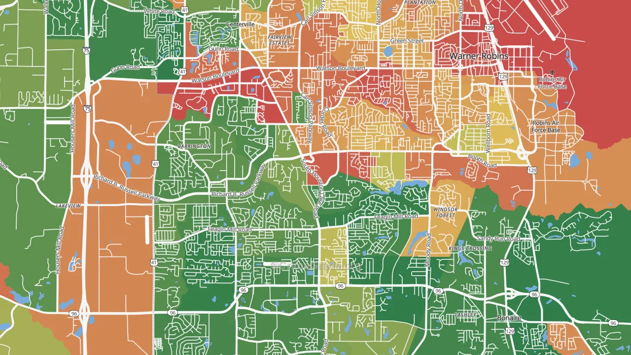 31088, GA Map of Theft Rates