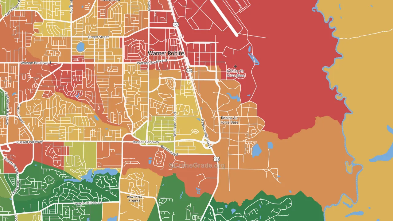 31098, GA Map of Theft Rates