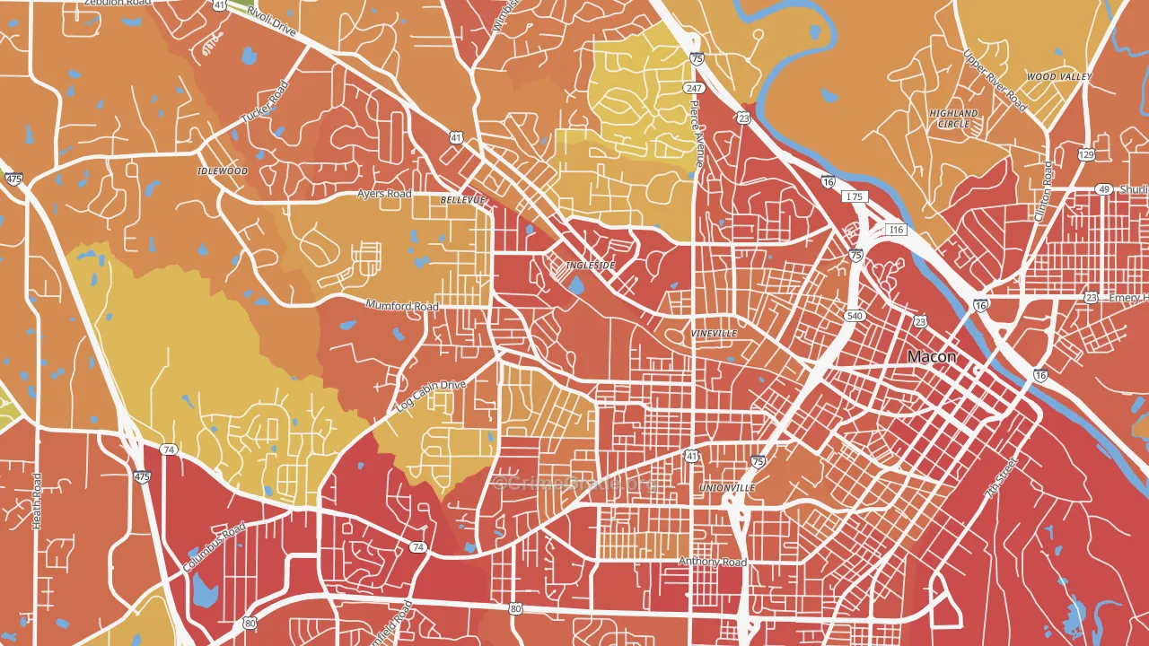 31204, GA Map of Theft Rates