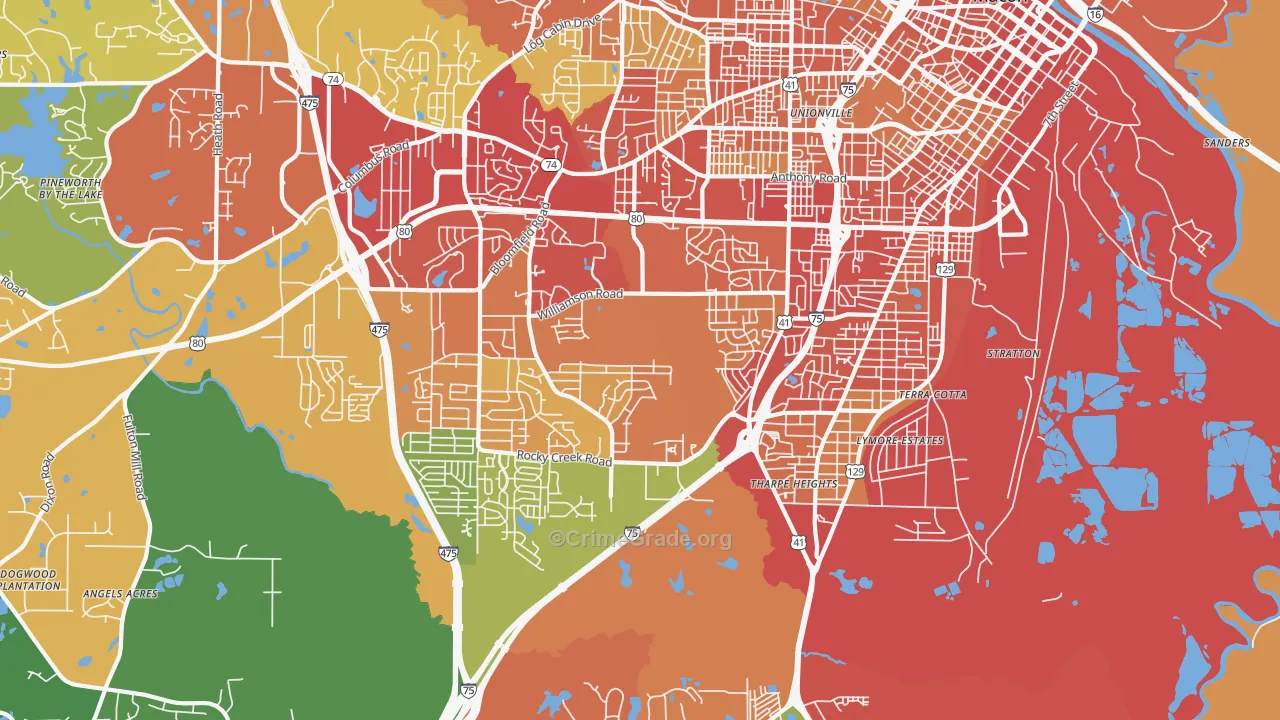 31206, GA Map of Theft Rates