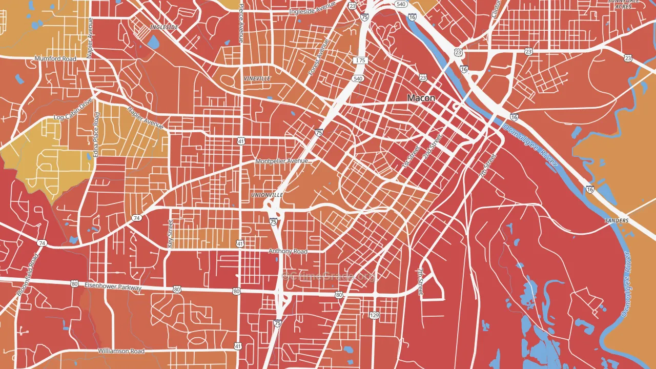31207, GA Map of Theft Rates