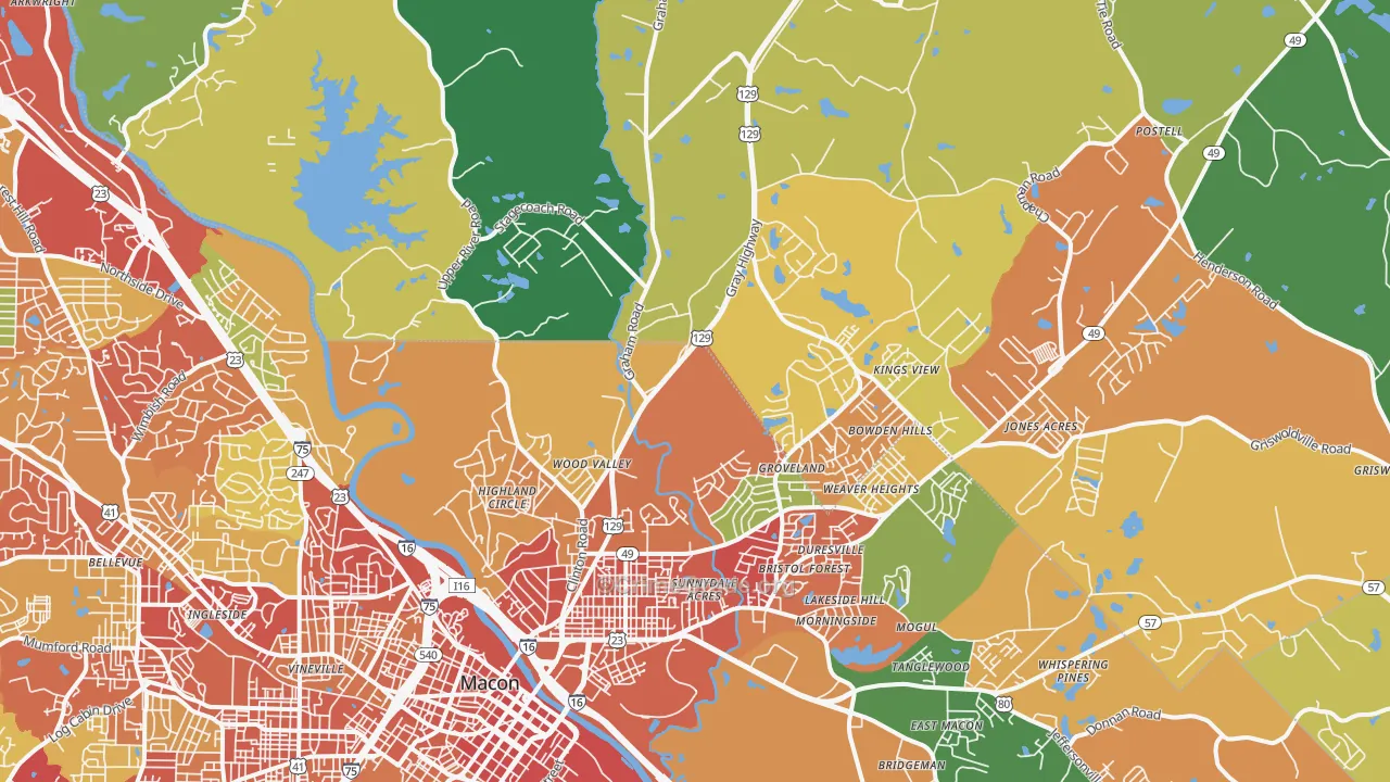 31211, GA Map of Theft Rates