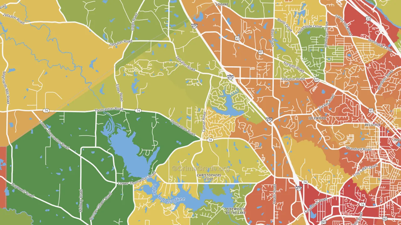 31220, GA Map of Theft Rates