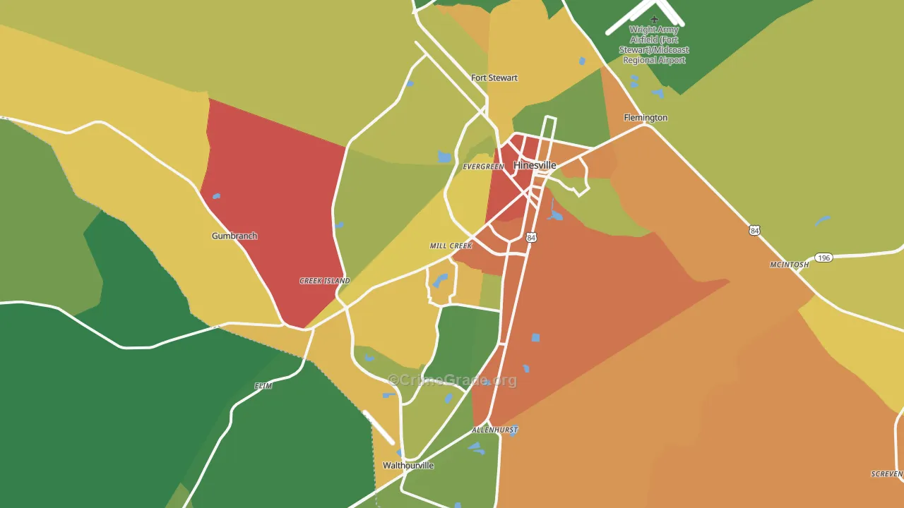 31313, GA Map of Theft Rates