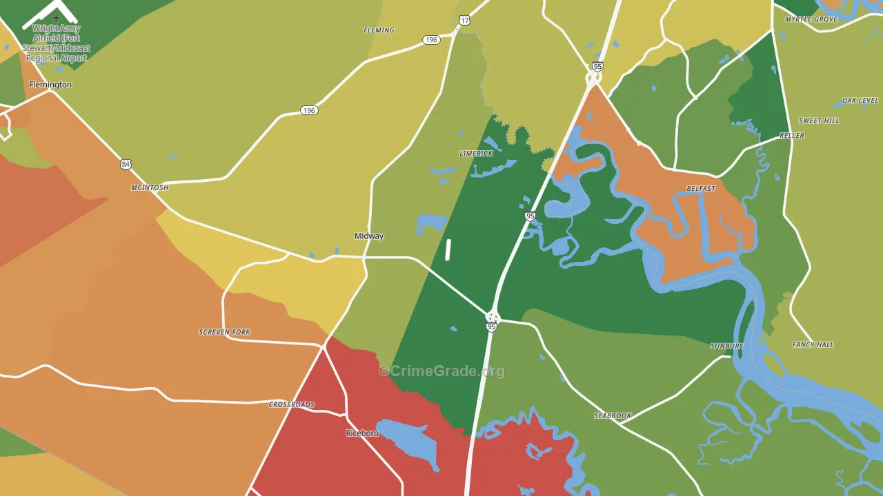 31320, GA Map of Theft Rates