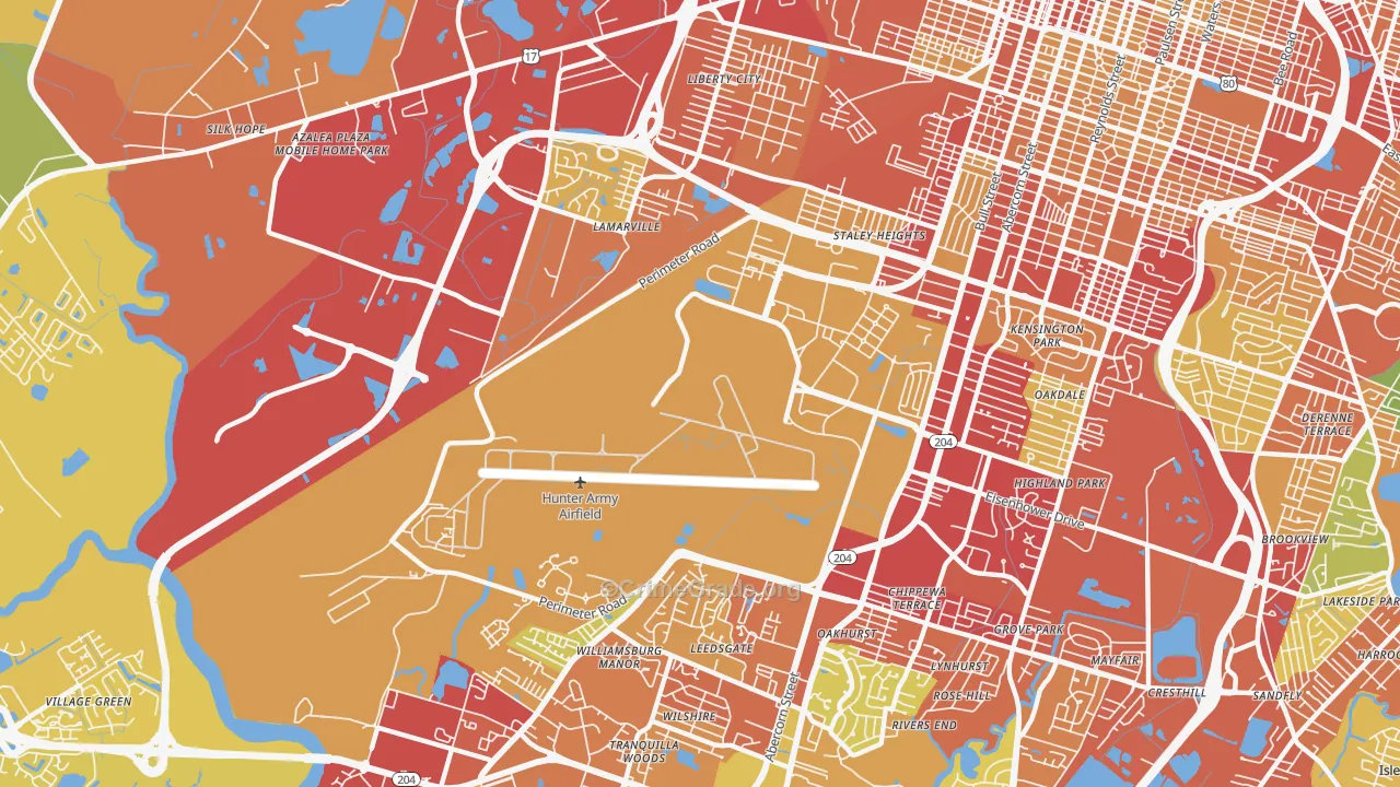 31409, GA Map of Theft Rates