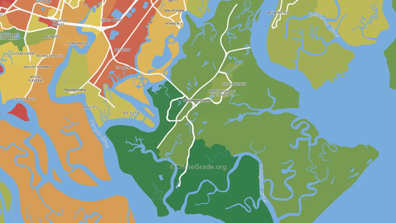 31411, GA Map of Theft Rates