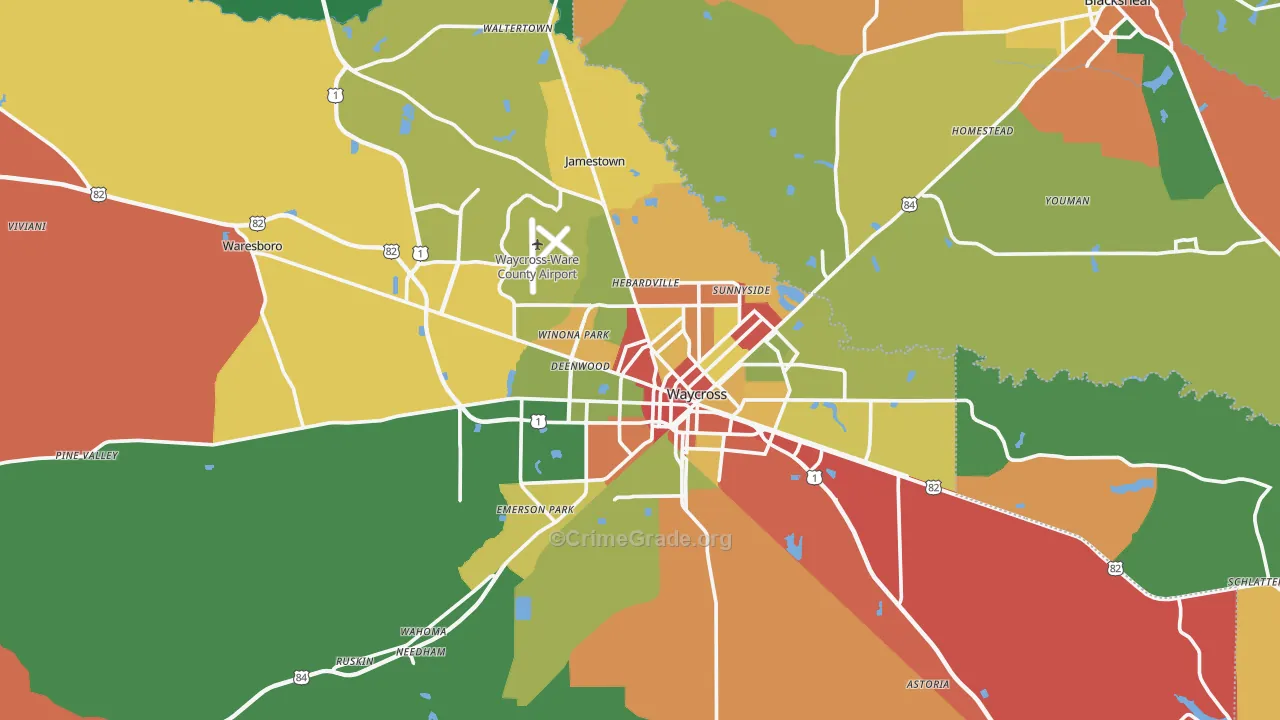 31503, GA Map of Theft Rates