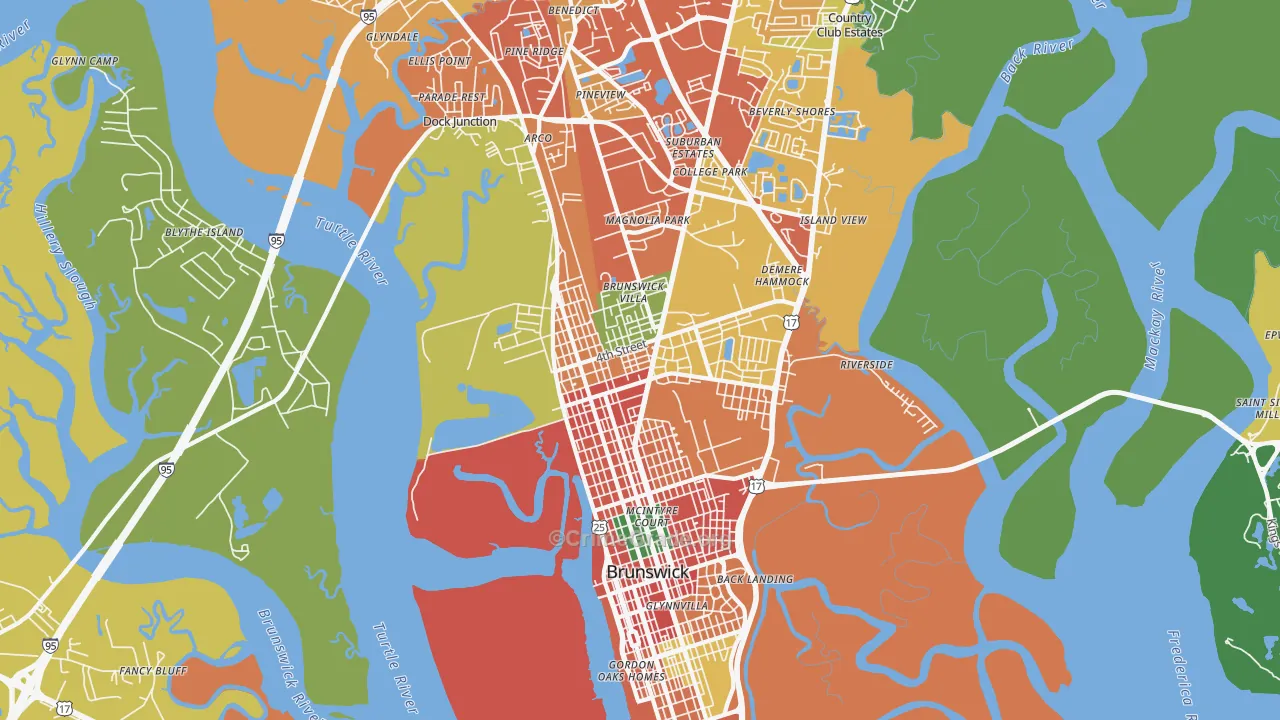 31520, GA Map of Theft Rates