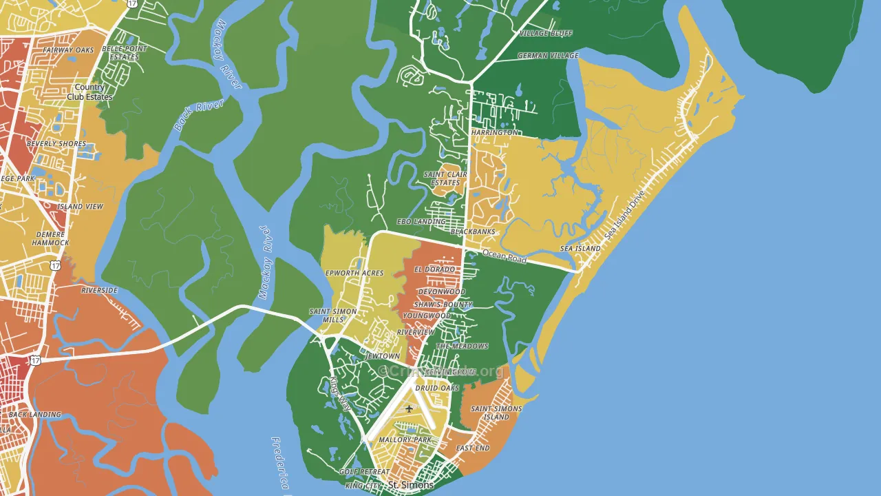 31522, GA Map of Theft Rates