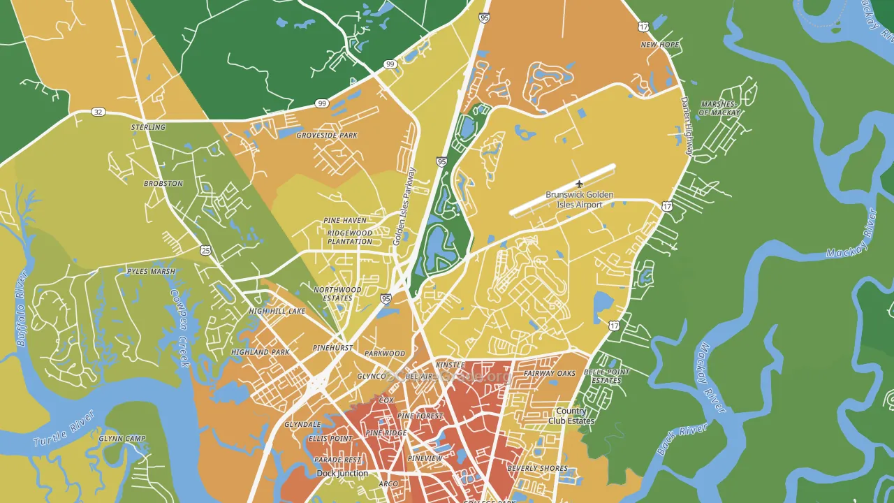 31525, GA Map of Theft Rates