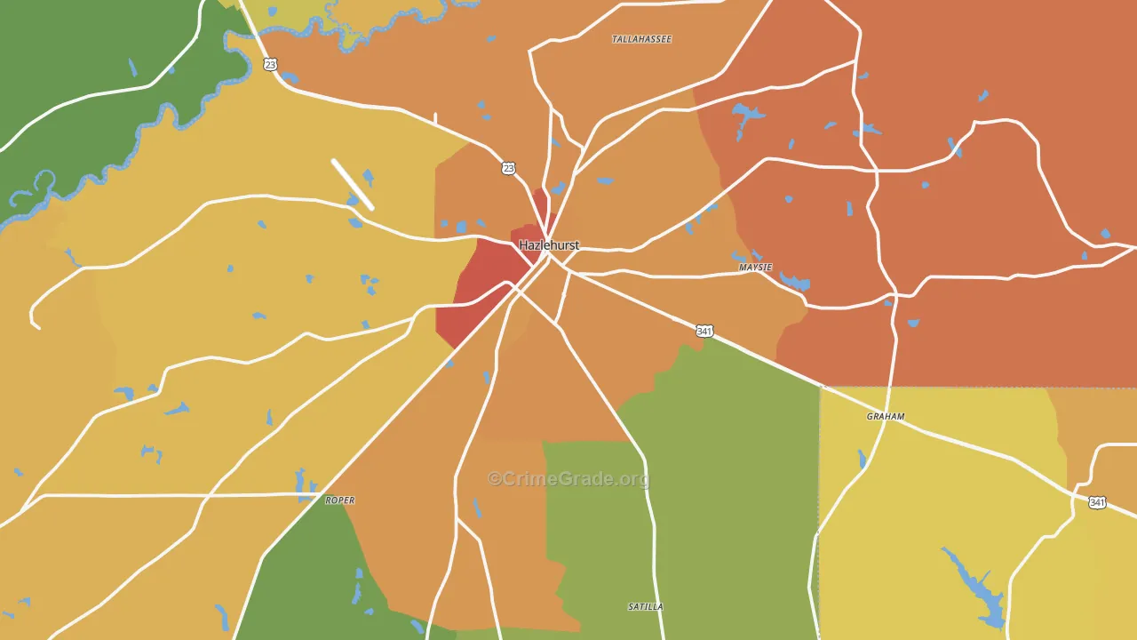31539, GA Map of Theft Rates