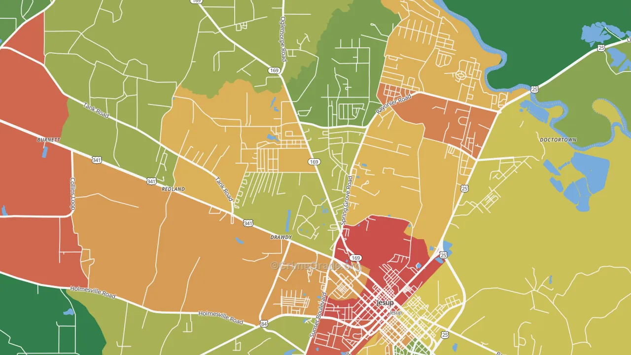 31545, GA Map of Theft Rates