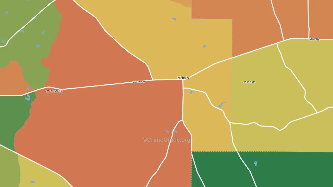 31554, GA Map of Theft Rates