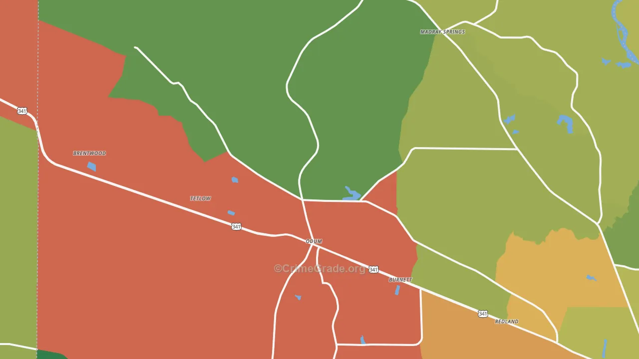 31555, GA Map of Theft Rates
