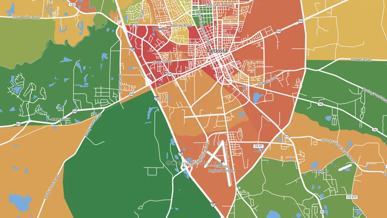 31601, GA Map of Theft Rates