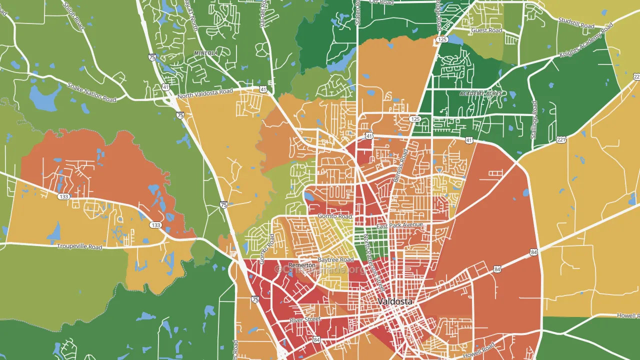 31602, GA Map of Theft Rates