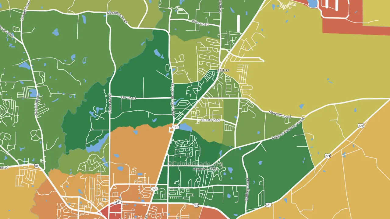 31605, GA Map of Theft Rates