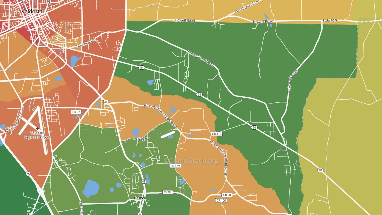 31606, GA Map of Theft Rates