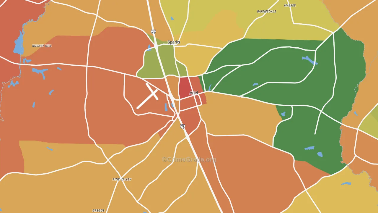 31620, GA Map of Theft Rates