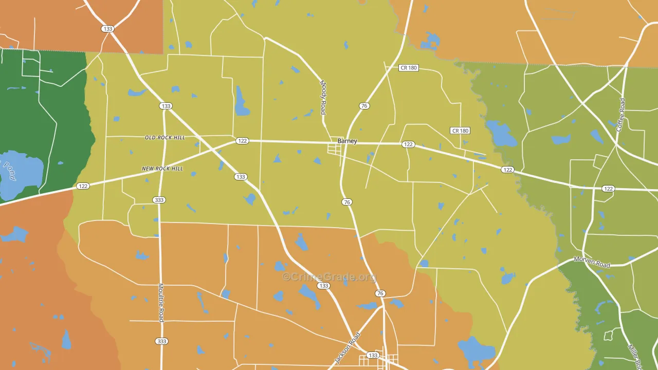 31625, GA Map of Theft Rates