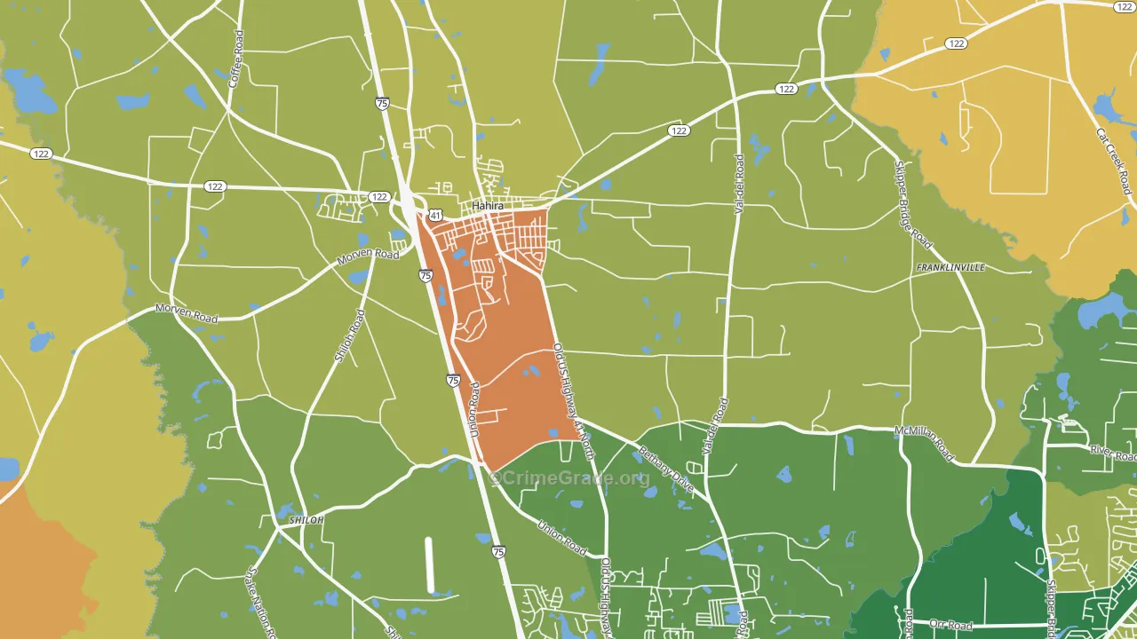 31632, GA Map of Theft Rates