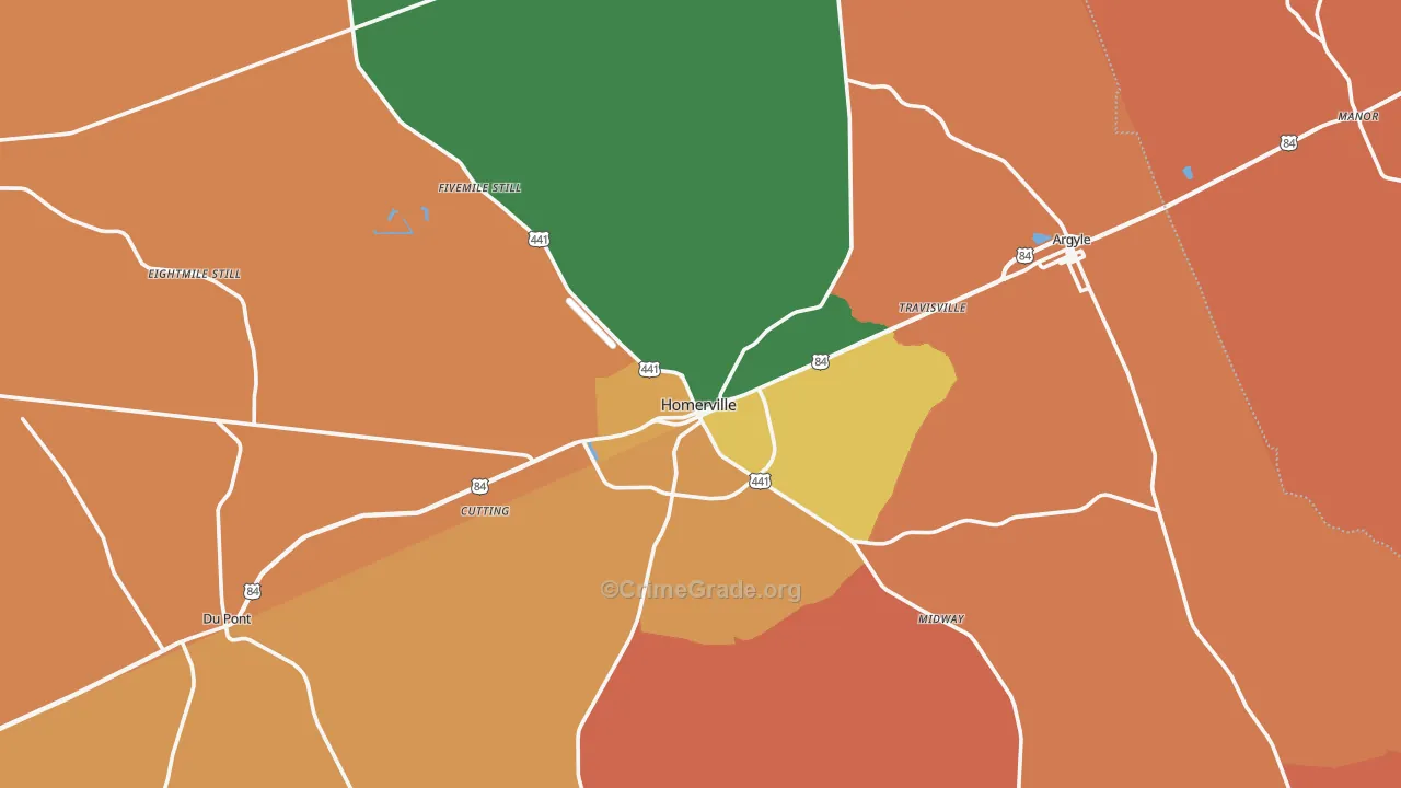 31634, GA Map of Theft Rates