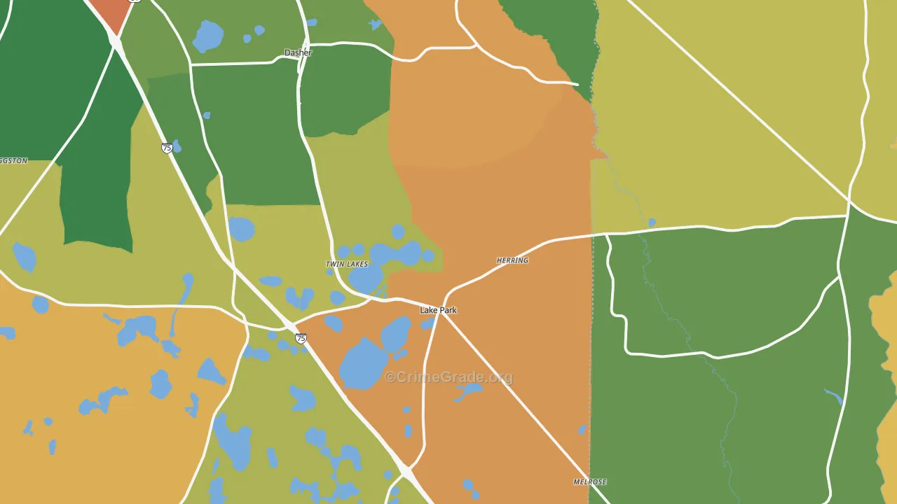 31636, GA Map of Theft Rates