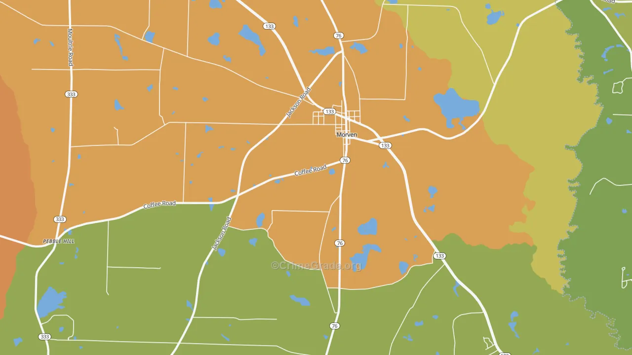 31638, GA Map of Theft Rates