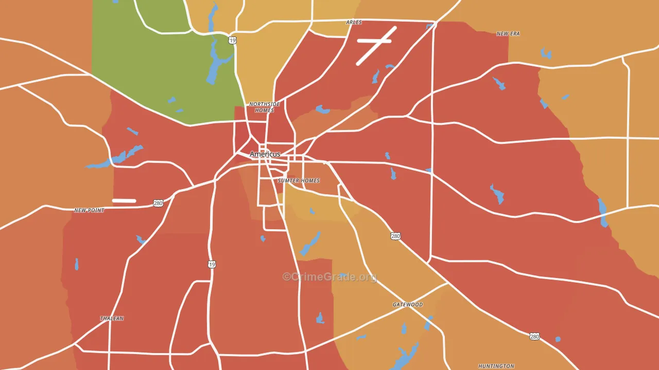 31709, GA Map of Theft Rates