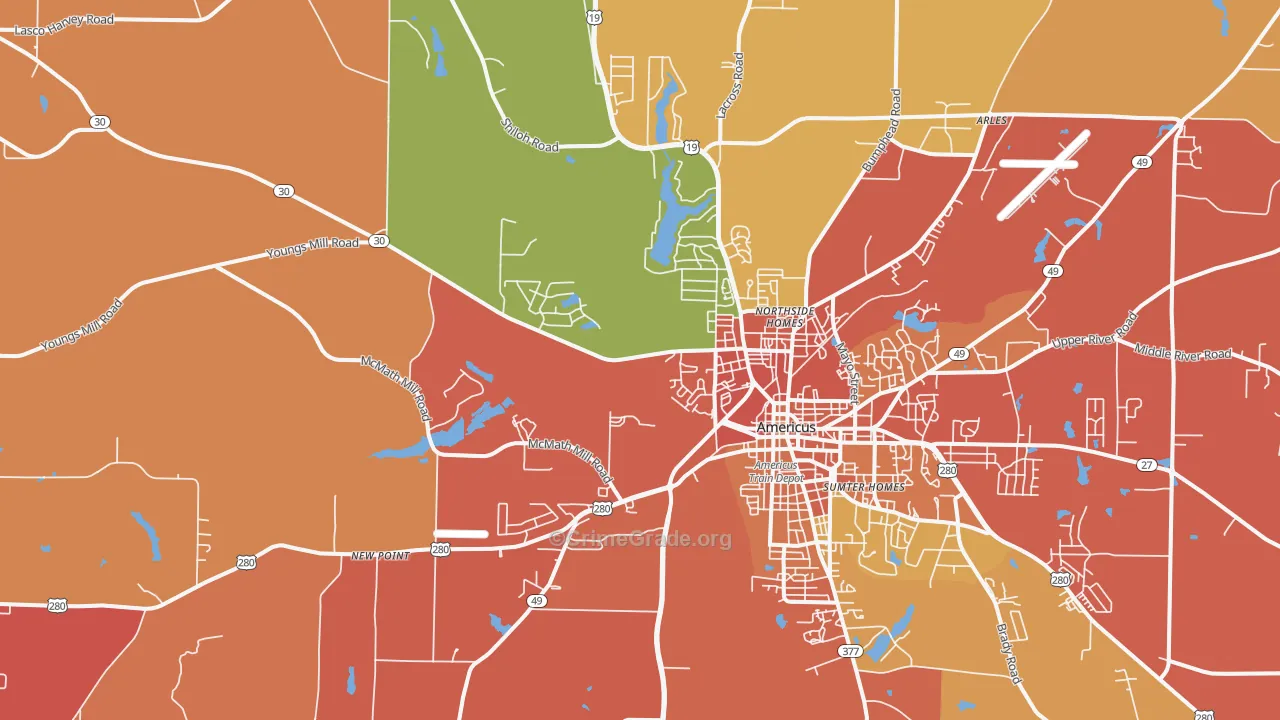 31719, GA Map of Theft Rates
