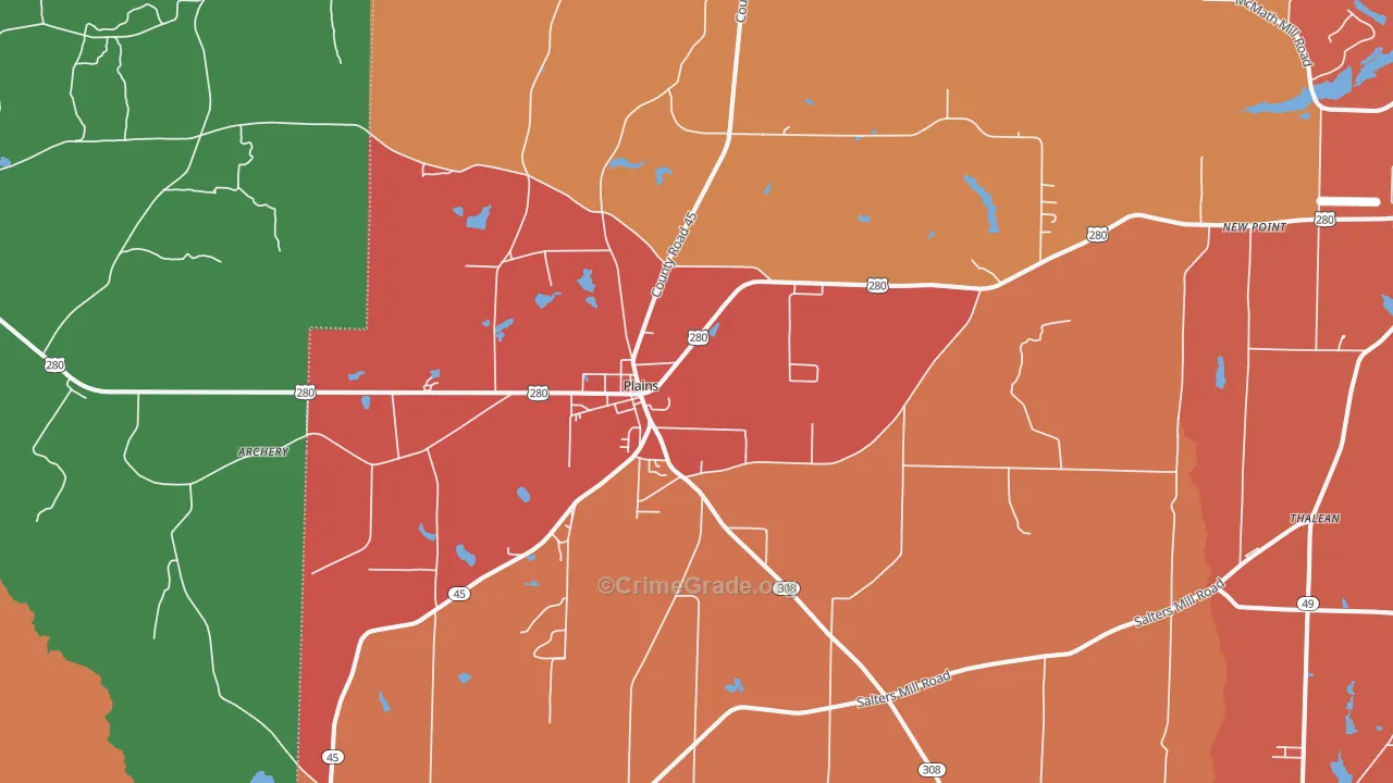 31780, GA Map of Theft Rates