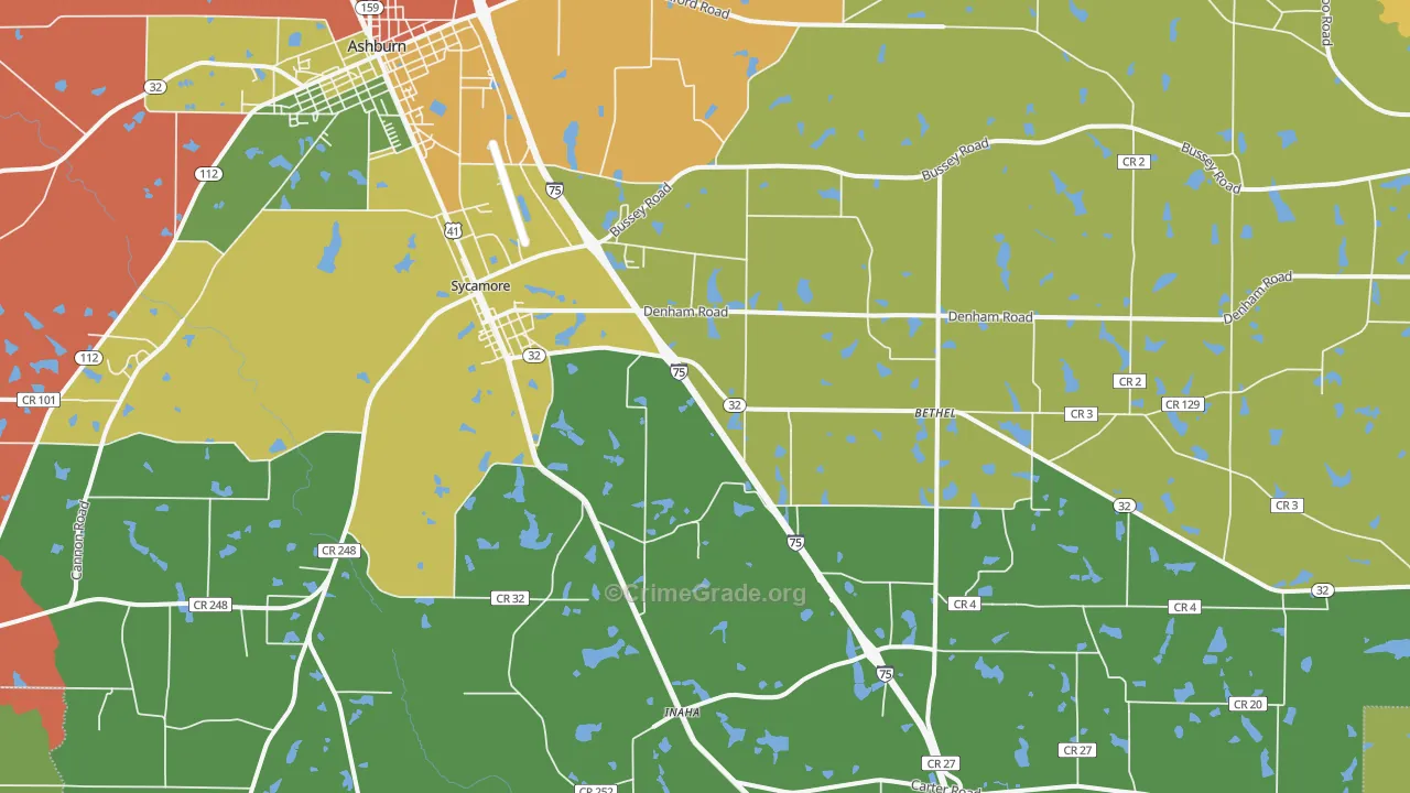 31790, GA Map of Theft Rates