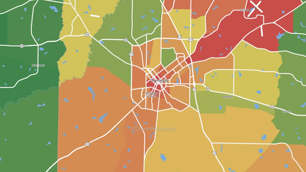 31792, GA Map of Theft Rates