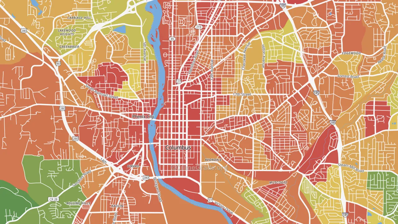 31901, GA Map of Theft Rates