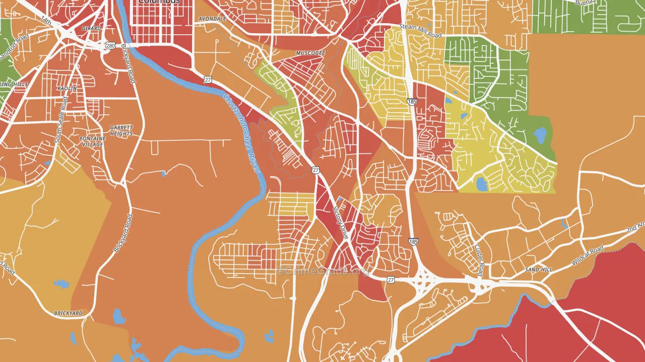 31903, GA Map of Theft Rates