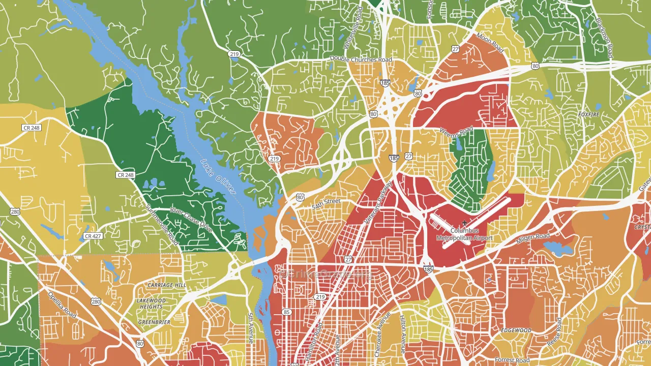 31904, GA Map of Theft Rates