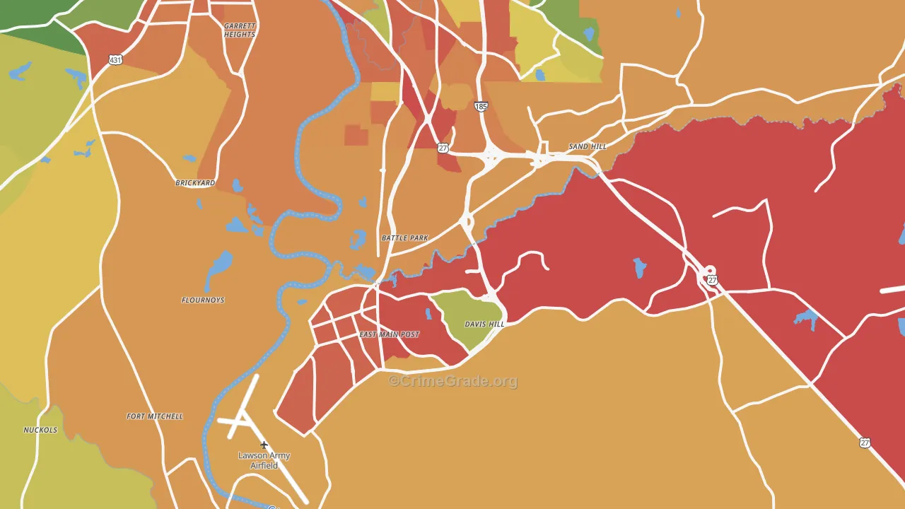 31905, GA Map of Theft Rates