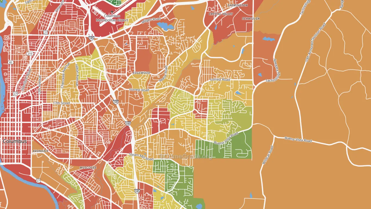 31907, GA Map of Theft Rates