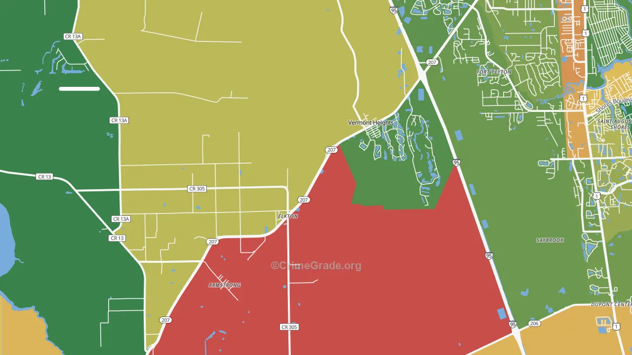 32033, FL Map of Theft Rates