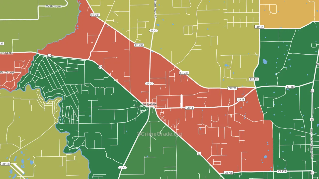 32038, FL Map of Theft Rates