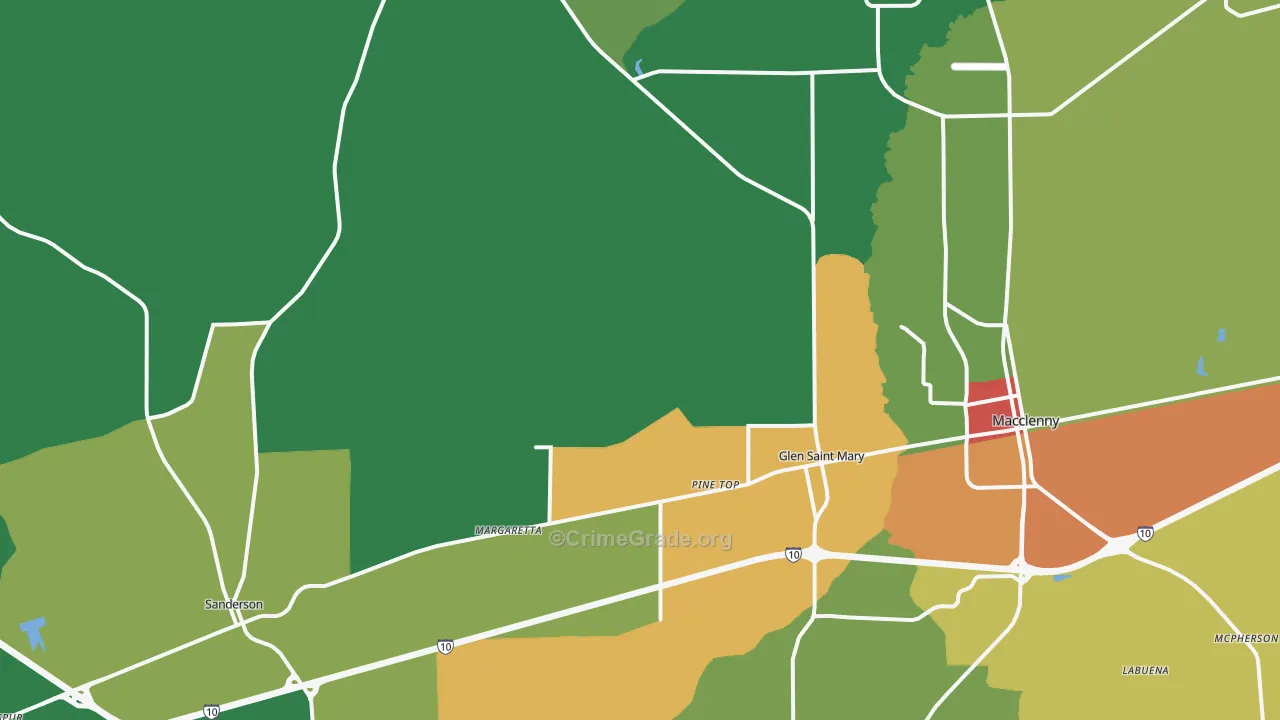 32040, FL Map of Theft Rates
