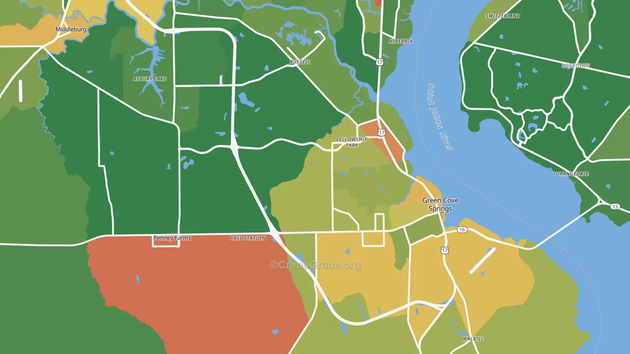 32043, FL Map of Theft Rates