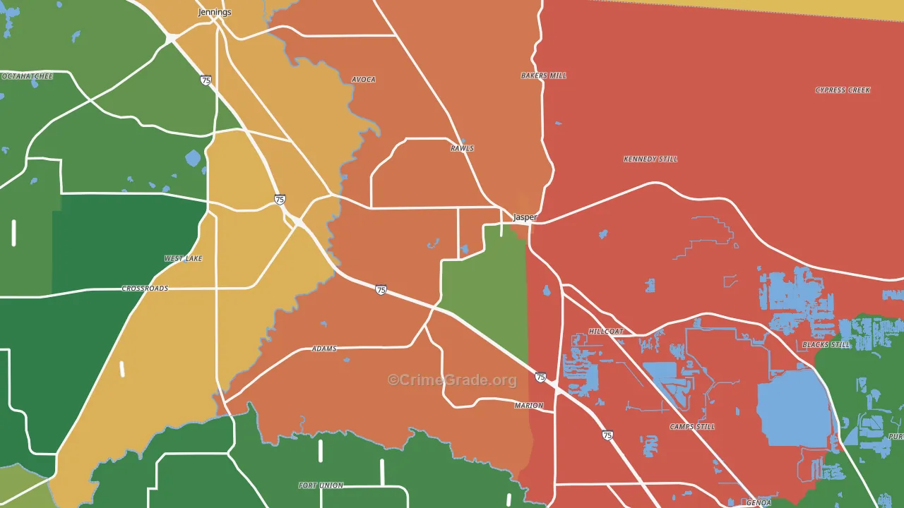 32052, FL Map of Theft Rates