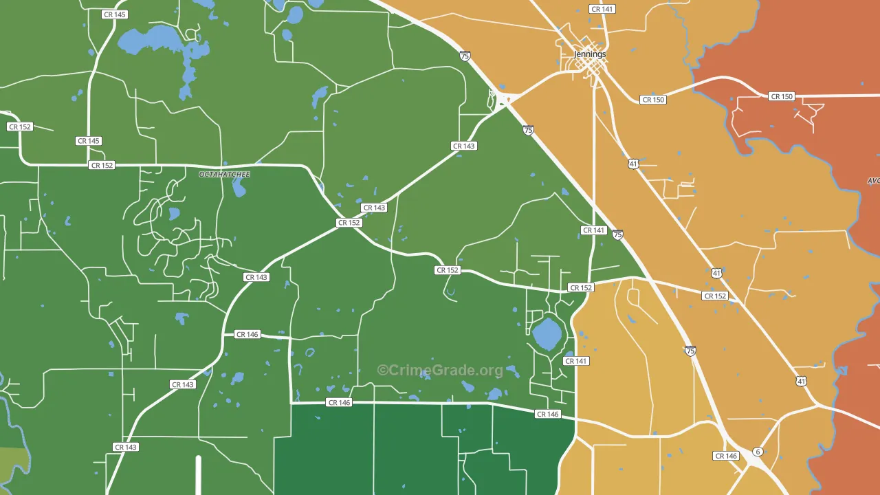 32053, FL Map of Theft Rates