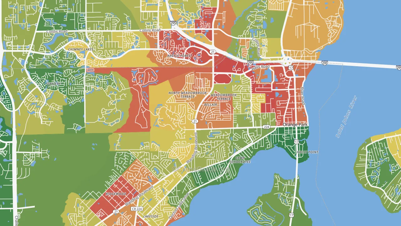 32073, FL Map of Theft Rates